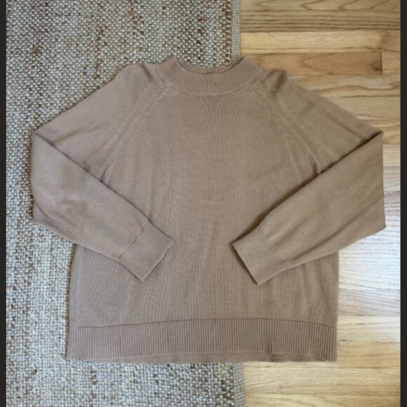 100% Organic Cotton Mock Neck Sweater - Camel - XL - Picture 1 of 1